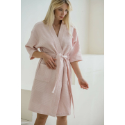 Халат кімоно жіночий вафельний Cosy пудра - Фото №3