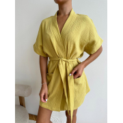Жіночий халат-кімоно Hawaii M21 муслін Cosy гірчиця - Фото №5