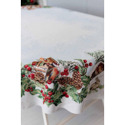 Скатертина новорічна гобеленова овальна Squirrel Прованс - Фото №7