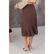 Спідниця-плісе в'язана міді Art Knit шоколад - Фото №7