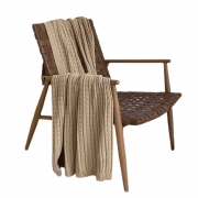 Плед в'язаний бавовняний Exclusive Nature Прованс бежевий - Фото №3