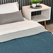 Покрывало стеганое двустороннее микрофибра Double Face Zigzag Grey-Indian Teal ArCloud - Фото №5