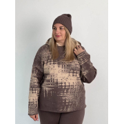 Шапка в'язана Cotton Art Knit шоколад - Фото №3