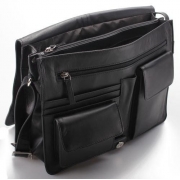 Шкіряна сумка-месенджер Visconti 753 Tess L black - Фото №5