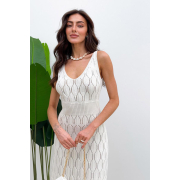 Сукня в'язана довга ажурна Art Knit молочна - Фото №5