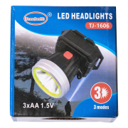 Ліхтар налобний акумуляторний 8х8х5.5 см LED 3 режими Yiwu HP-JG-4 - Фото №5