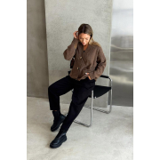 Кардиган жіночий Casual Wool Art Knit коричневий - Фото №4