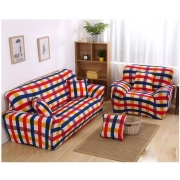 Чохол на диван біфлекс Homytex Клітинка червоно-синя - Фото №3