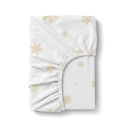Простирадло на гумці Snowflakes Gold фланель Cosas висота 20 см - Фото №3