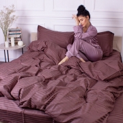 Пододеяльник 30-0006 Dark Brown сатин-страйп MirSon - Фото №3