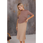 Спідниця-плісе в'язана міді Art Knit бежевий - Фото №4