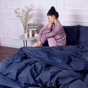 Постельное белье 30-0020 Smoky Blue сатин-страйп MirSon - Фото №4