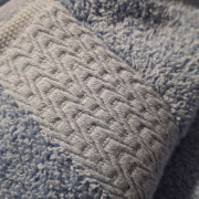 Рушник махровий Diagonal Kare 390г SoundSleep блакитний - Фото №4