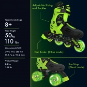 Роликові ковзани 30-33 Combo Skates Neon NT09G4 салатові - Фото №3