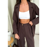 Штани Юджина бавовна-льон Art Knit шоколад - Фото №5