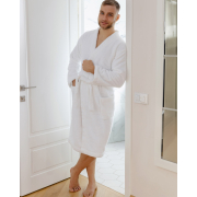 Халат махровий унісекс Кімоно Crystal SoundSleep білий 500пл Туреччина - Фото №15