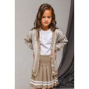 Кардиган для дівчинки Лапки Art Knit бежевий - Фото №3