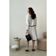 Спідниця-плісе в'язана міді Gabriel Art Knit білий - Фото №6