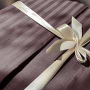 Комплект постільної білизни Stripe Sense Chocolate SoundSleep сатин-страйп Туреччина шоколадний - Фото №3