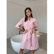 Халат кімоно жіночий вафельний Cosy 112 рожевий - Фото №5