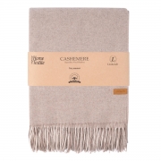 Плед вовняний з кашеміром Ardesto Leonardo Moon сіро-бежевий - Фото №4