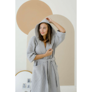 Халат жіночий вафельний з капюшоном 201 Cosy сірий - Фото №8