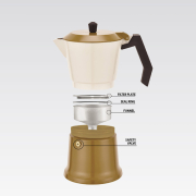 Кавоварка гейзерна 150мл Maestro MR1657-3-beige - Фото №4