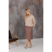 Спідниця-плісе в'язана міді Art Knit тауп - Фото №3