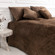 Покривало Ромб круглий Velour ТЕП коричневе - Фото №3