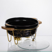 Марміт круглий 1.3 л Yiwu LC-717 чорний мармур - Фото №4