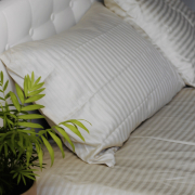 Комплект постільної білизни Stripe Sense Beige SoundSleep сатин-страйп Туреччина бежевий - Фото №3