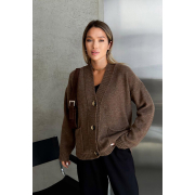 Кардиган жіночий Casual Wool Art Knit коричневий - Фото №3