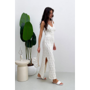 Сукня в'язана довга ажурна Art Knit молочна - Фото №4