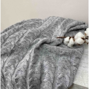 В'язаний плед Глорія коси Сірий Прованс - Фото №4